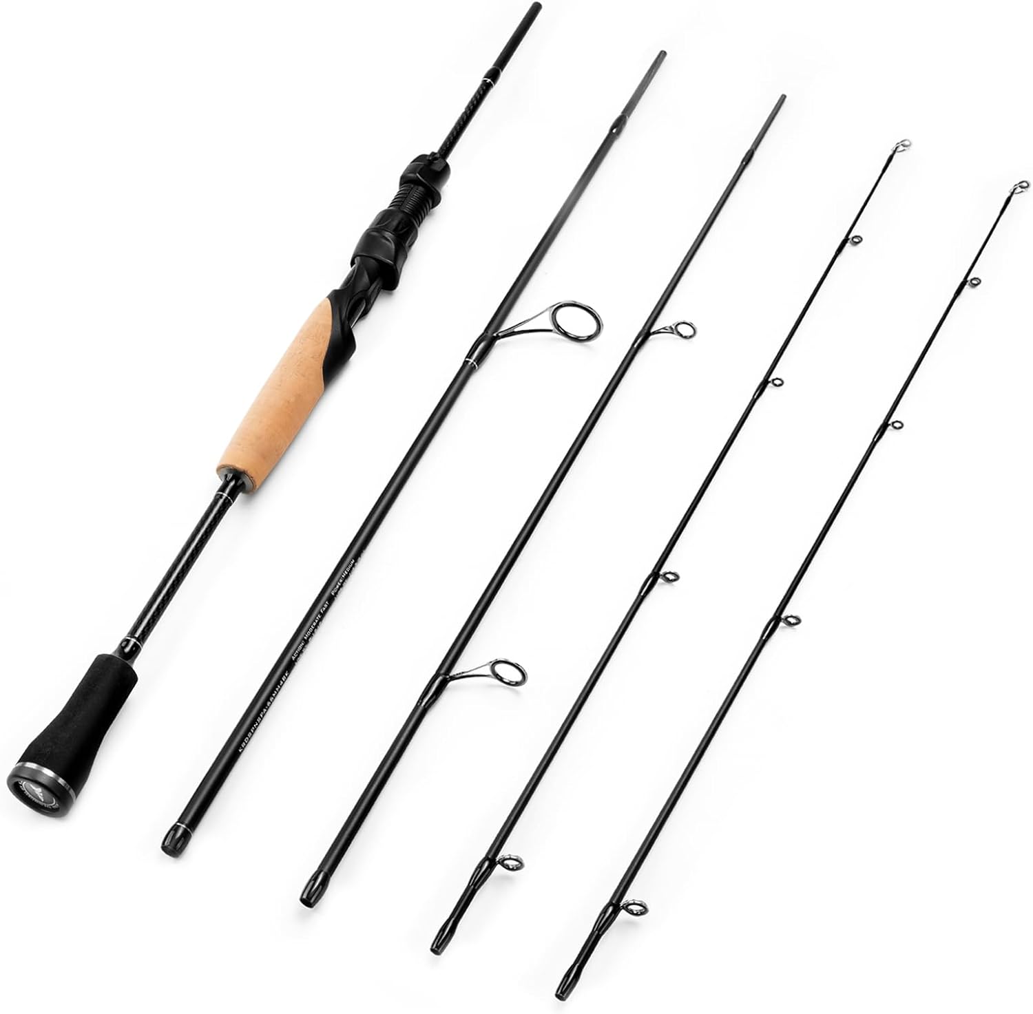 KastKing Spartacus Passage Travel Fishing Rods, Portable 4-Piece Spinning & Casting Rods, Extra Twin-Tip, IM7 Graphite Blanks, Stainless Steel Guides with Zirconium Oxide Rings, EVA Handle